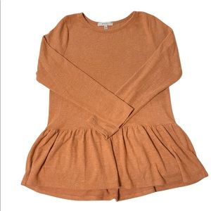 GAZE Long Sleeve Top in Neutral Orange size Small